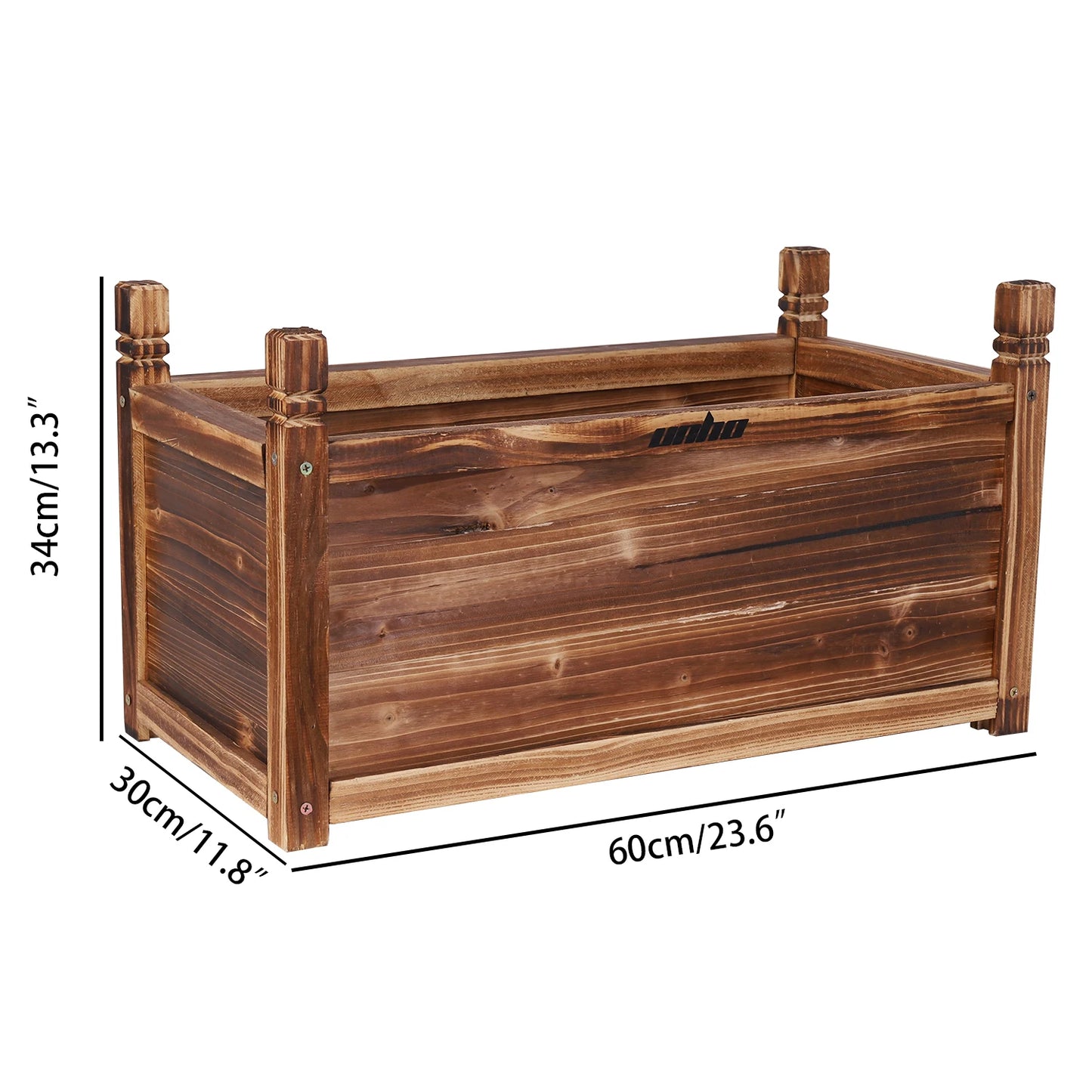 Wooden Raised Flower Bed, Indoor Outdoor Vegetable Herb Planter