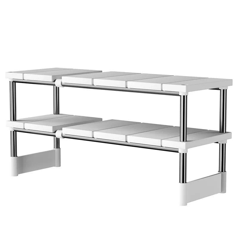 Adjustable Under Sink Storage Rack,Expandable Kitchen & Bathroom Cabinet Organizer,