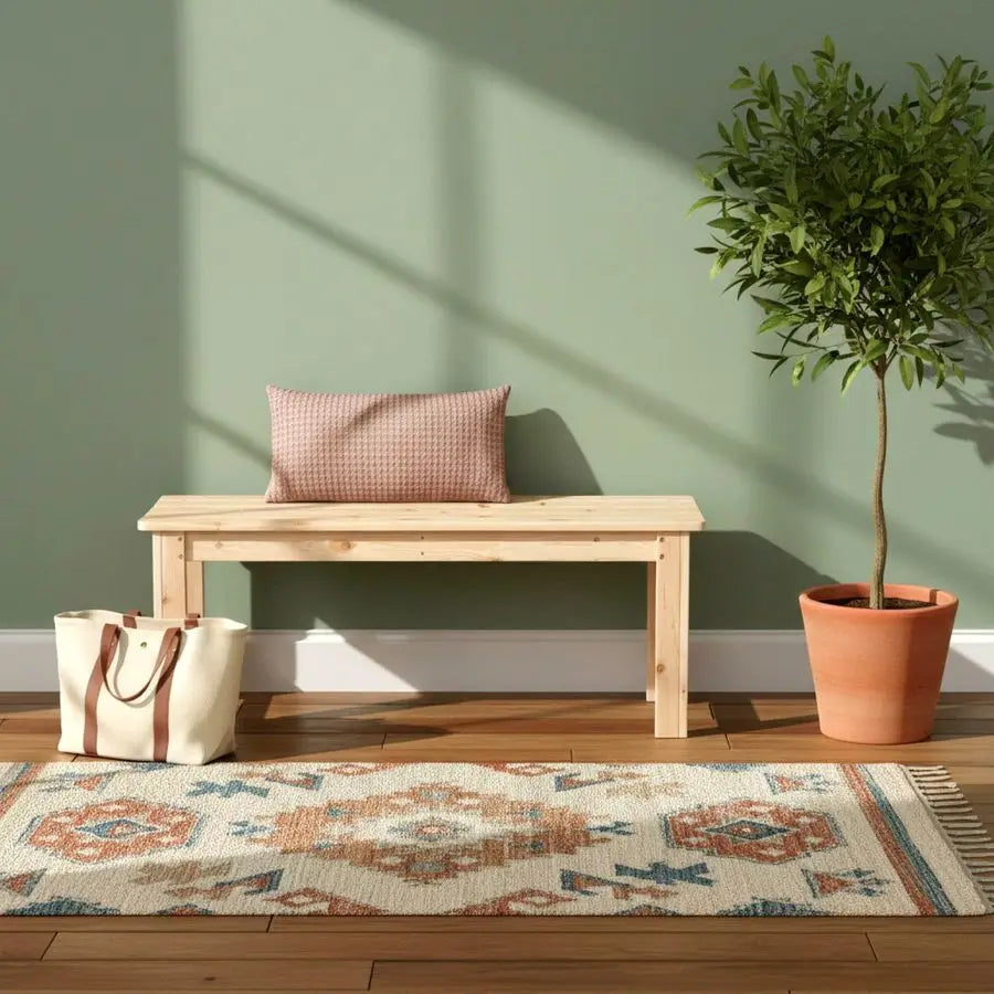 4 Ft Outdoor Natural Wooden Garden Bench