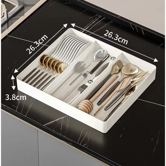 1pc Retractable Kitchen Drawer Storage Box