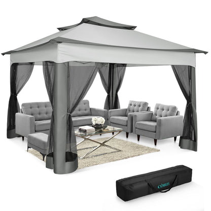 11x11ft Pop Up Gazebo with Mosquito Netting & Carry Bag
