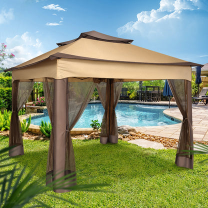 11x11ft Pop Up Gazebo with Mosquito Netting & Carry Bag