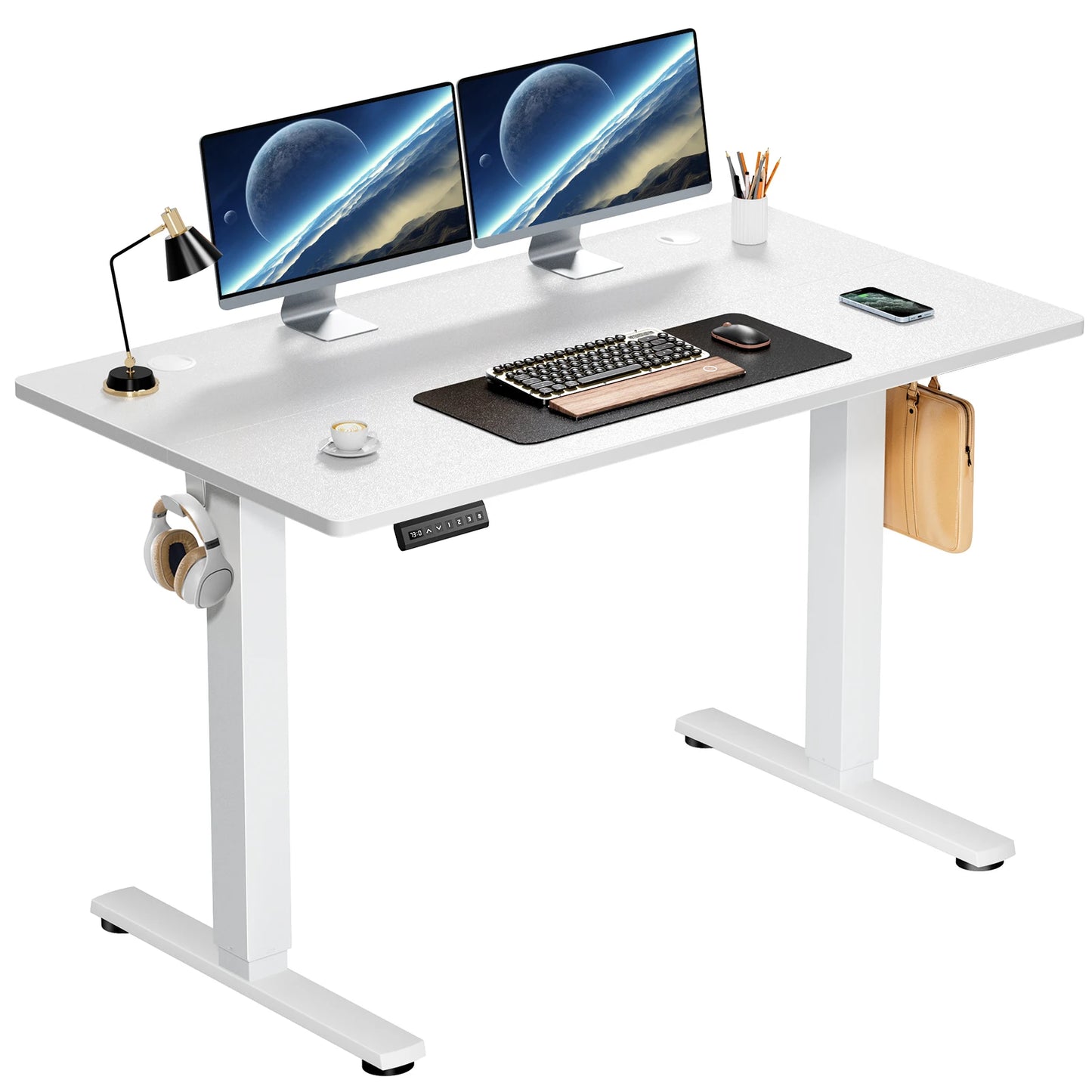 Electric Stand or Sit Desk with Adjustable Height