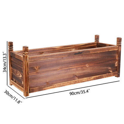 Wooden Raised Flower Bed, Indoor Outdoor Vegetable Herb Planter