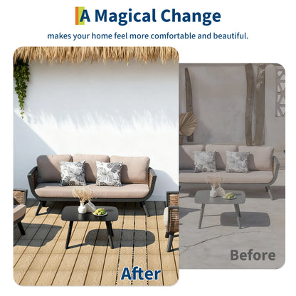 48PCs Composite Interconnected Deck Tiles 12x12 Inch –  for Indoor & Outdoor Use