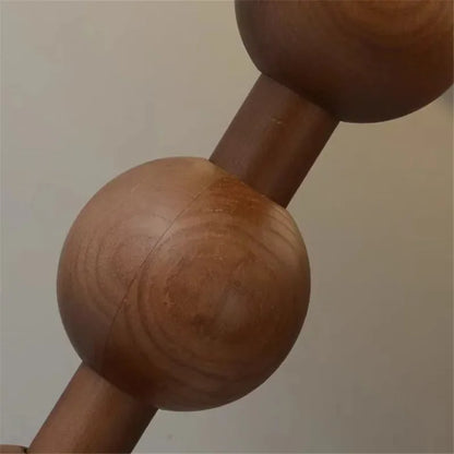 Vintage Floor Lamp Led Fabric & Wood Vertical Light