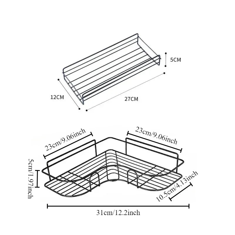 Wall Mounted Corner Bathroom Storage Shelf