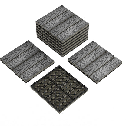 48PCs Composite Interconnected Deck Tiles 12x12 Inch –  for Indoor & Outdoor Use