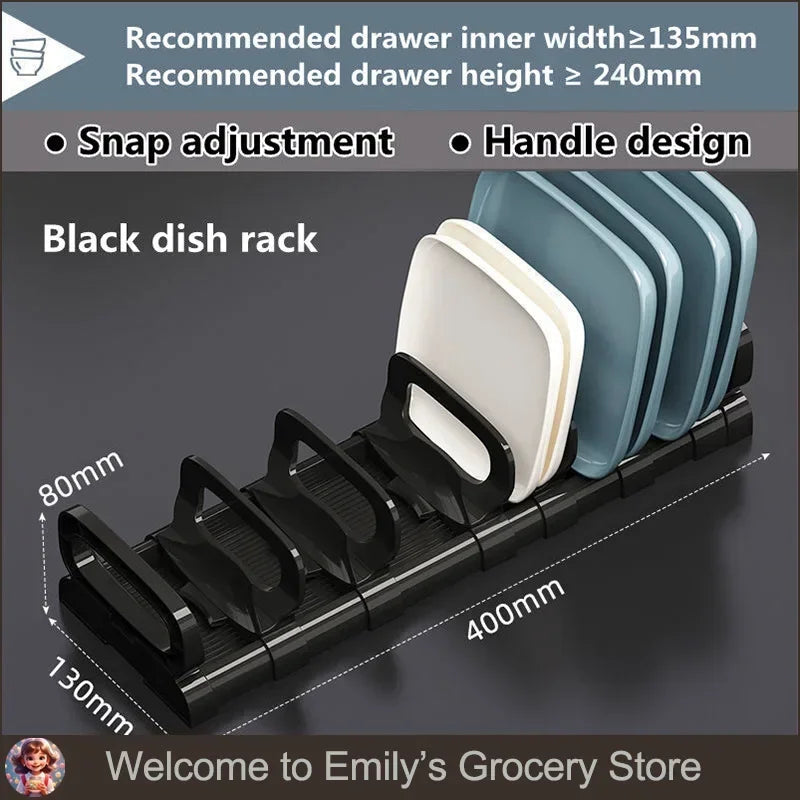 Kitchen Under Cabinet Adjustable Dish Rack