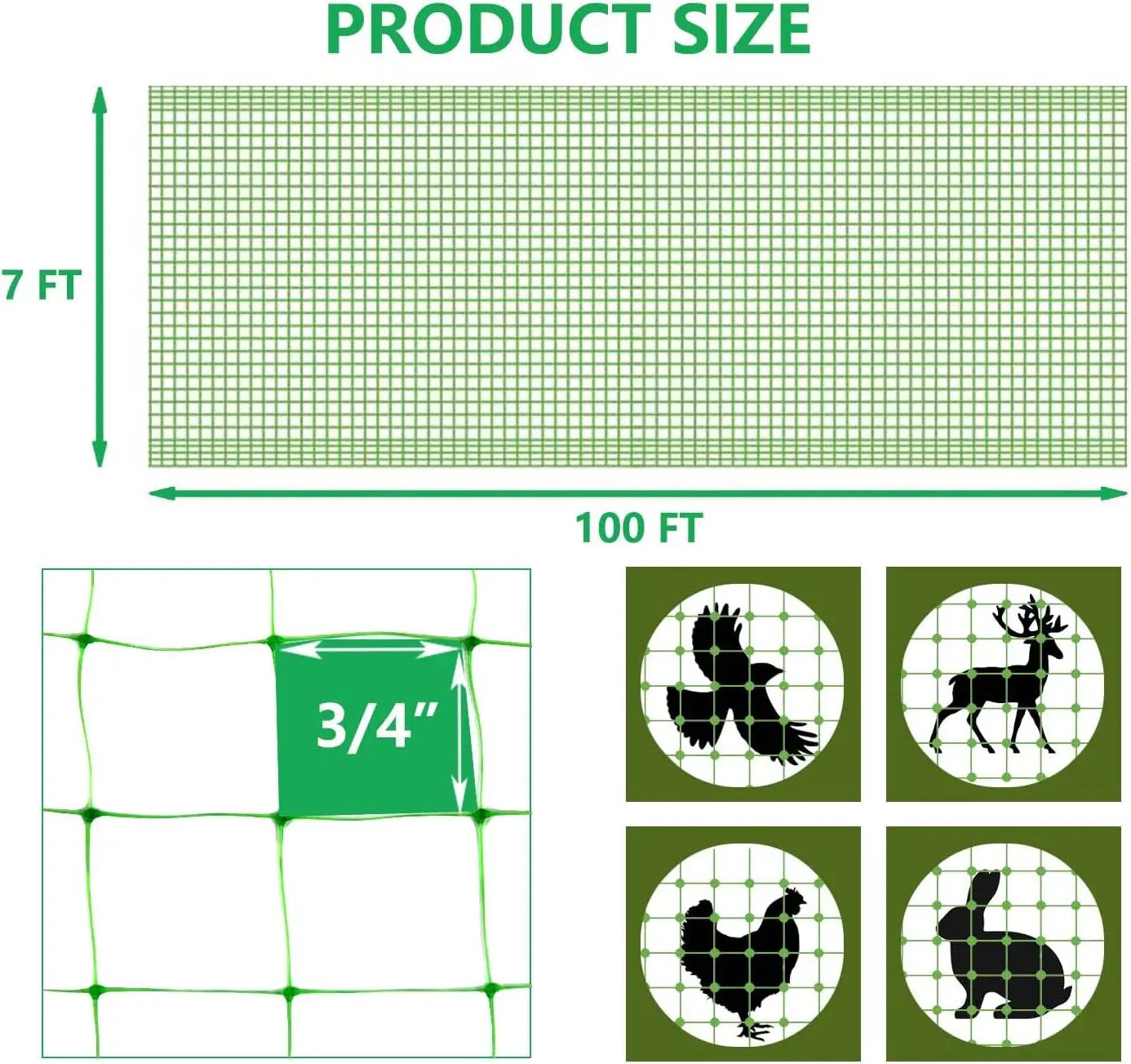 7x100 FT Garden Bird Netting,
