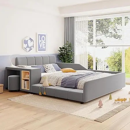 Full size



Full Size Upholstered Mother & Child Bed with Desk and Round Stool
