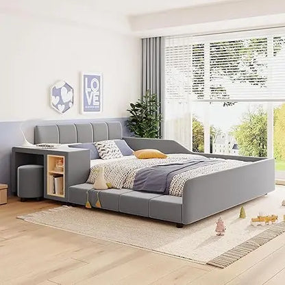 Full size



Full Size Upholstered Mother & Child Bed with Desk and Round Stool