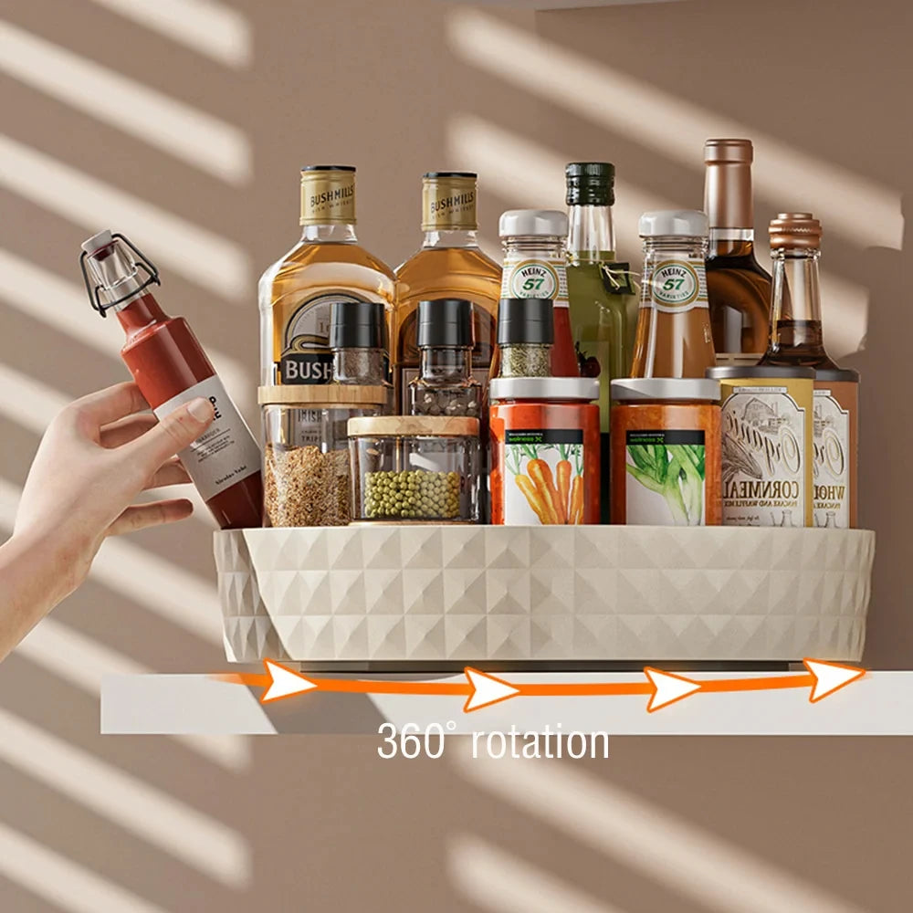 360 Degree Rotating Non Slip Cabinet Storage Rack