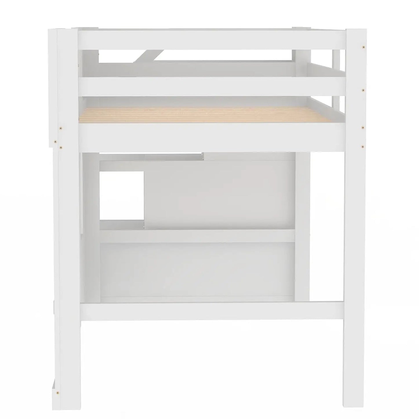 Twin size Low Loft Bed with Stairs, Storage Staircase and Window,