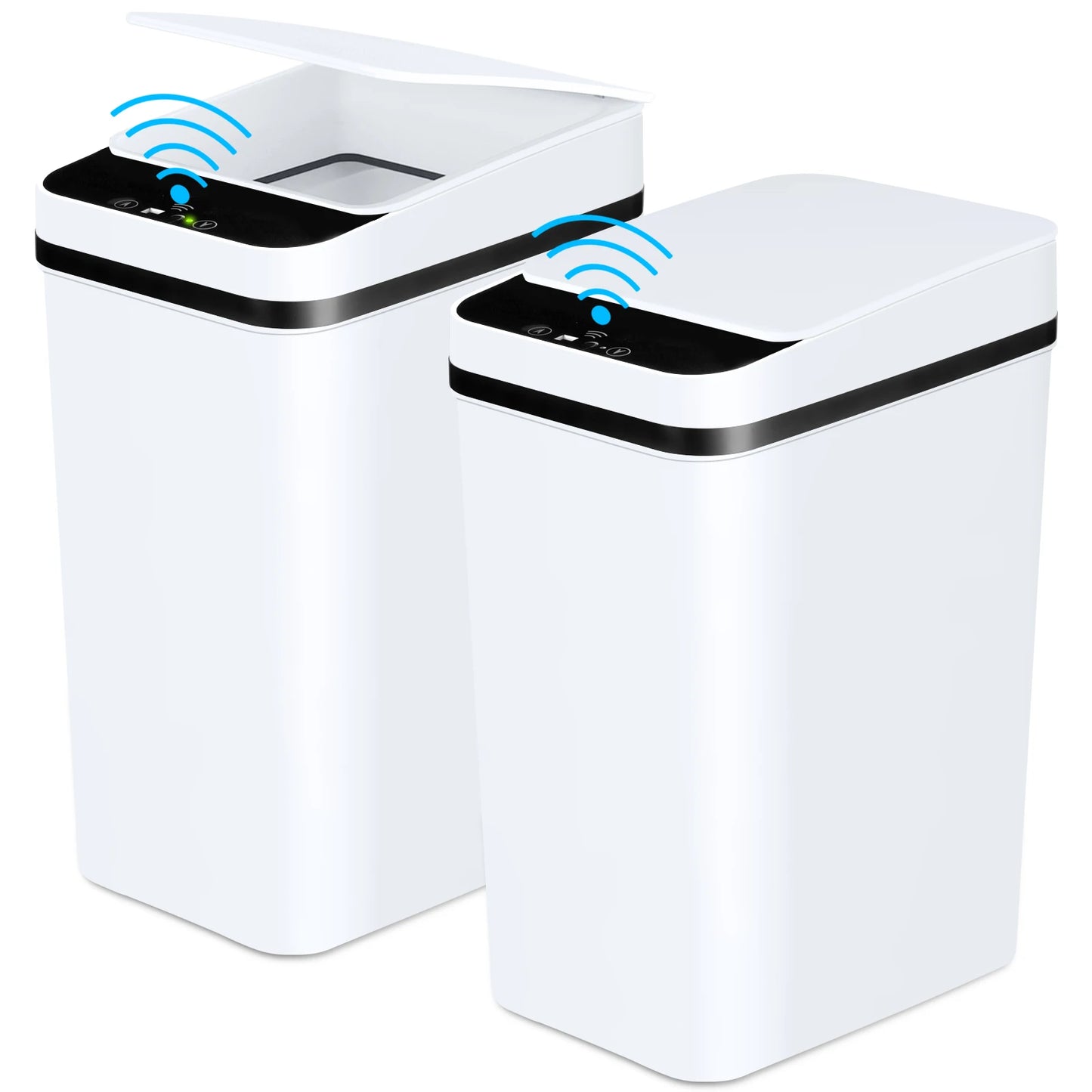 2 Pack 12L Automatic Trash Cans with Touchless Motion Sensor Slim with Lid