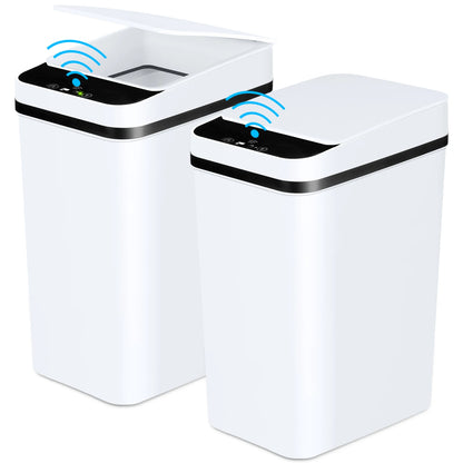2 Pack 12L Automatic Trash Cans with Touchless Motion Sensor Slim with Lid