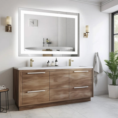 36"x 24"LED Bathroom Vanity Mirror,Tempered Glass with Front Light and Backlit