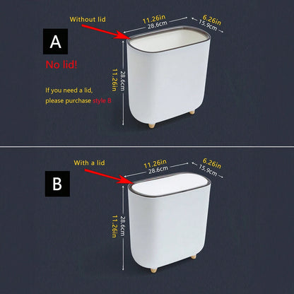 Narrow Trash Can  for Home, Office or Small Spaces