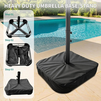 Large 15 X 9 ft Rectanglular Umbrella with Cross Base and Sandbag for Pool Lawn & Garden