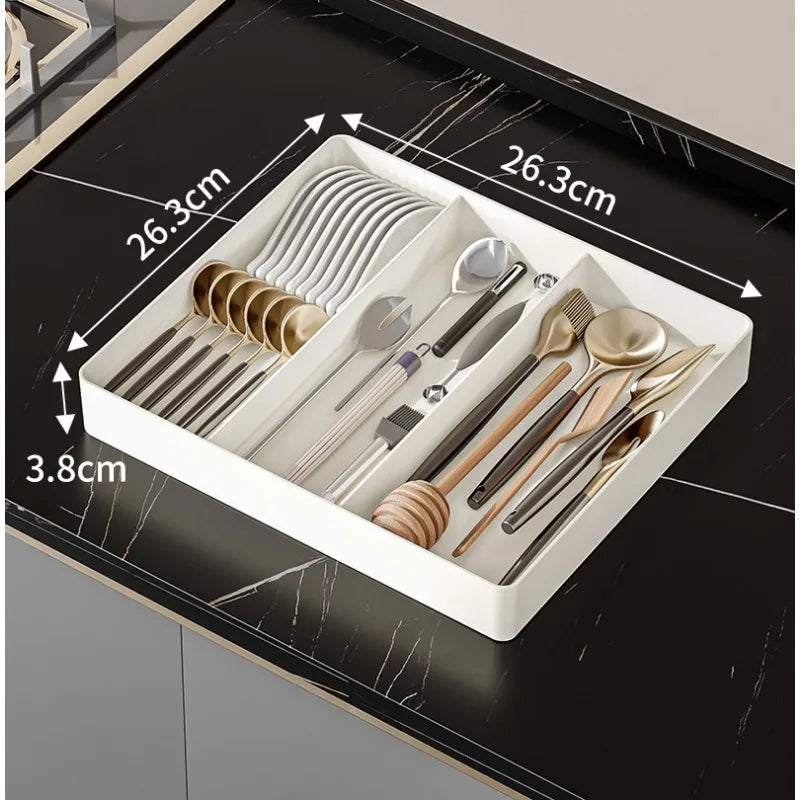 1pc Retractable Kitchen Drawer Storage Box