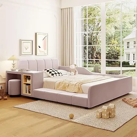 Full size



Full Size Upholstered Mother & Child Bed with Desk and Round Stool