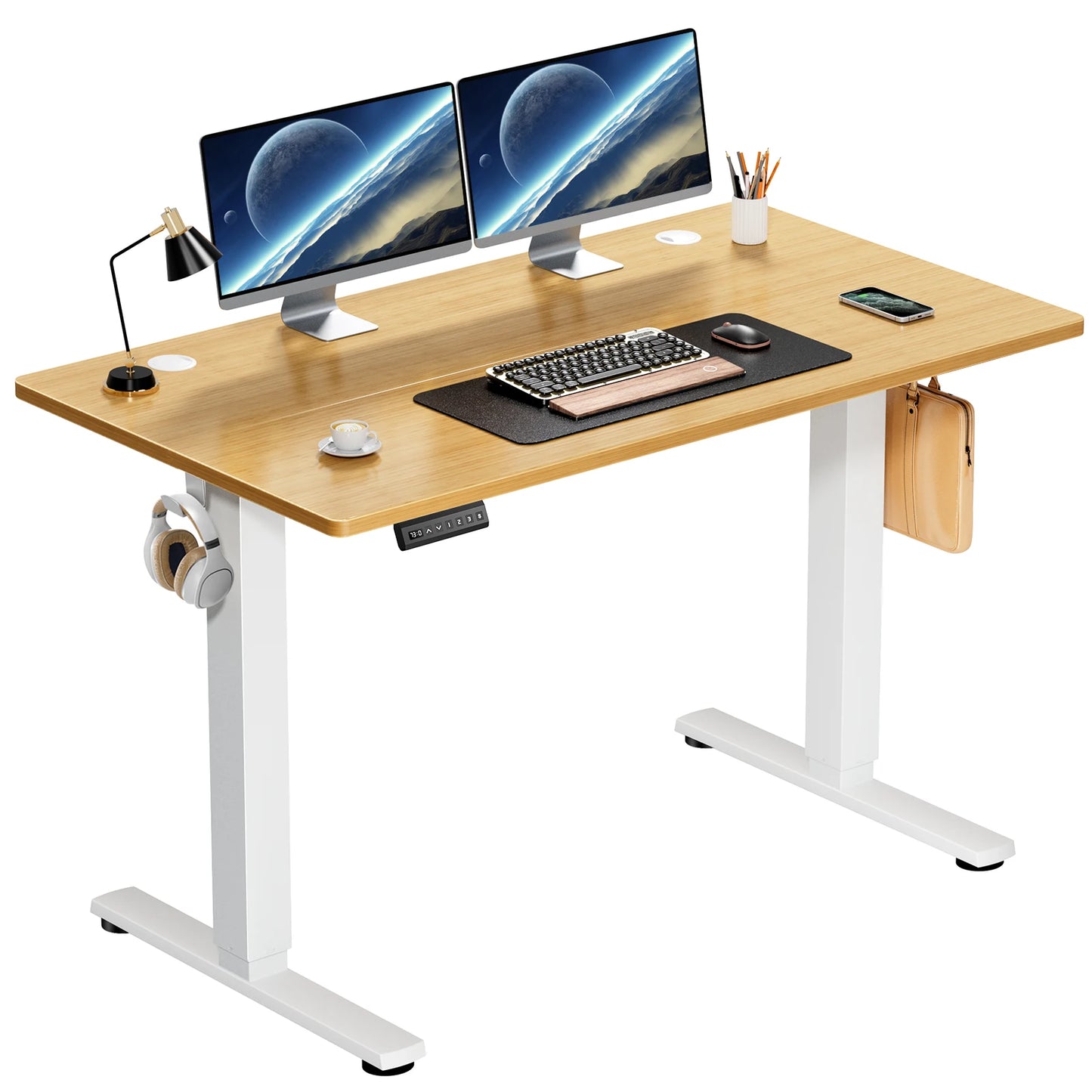 Electric Stand or Sit Desk with Adjustable Height