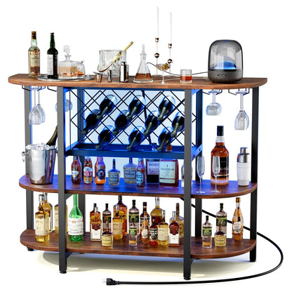 Metal Wine Racks with Bar Utensils and Glasses and Wine Bottle Holder