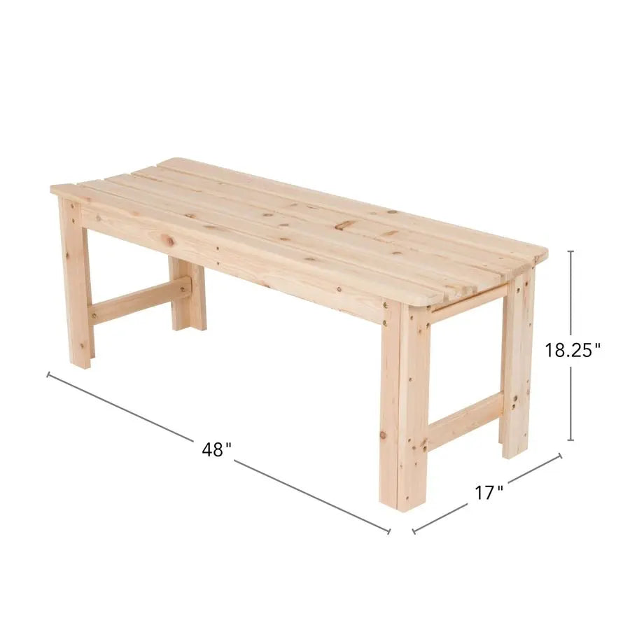 4 Ft Outdoor Natural Wooden Garden Bench