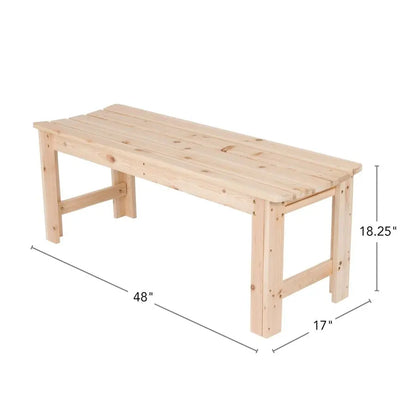 4 Ft Outdoor Natural Wooden Garden Bench