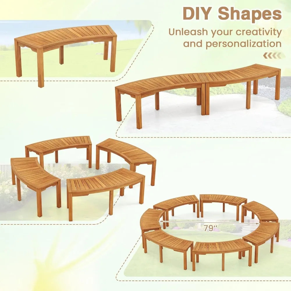 Moccha Outdoor Curved  Fire Pit Bench