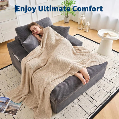 63'' Indoor Chaise Lounge With Ottoman and 2 Pillows