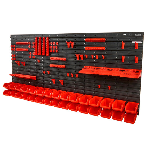 30 Bin Wall Mounted Storage Organizer with Wall Panels Hooks