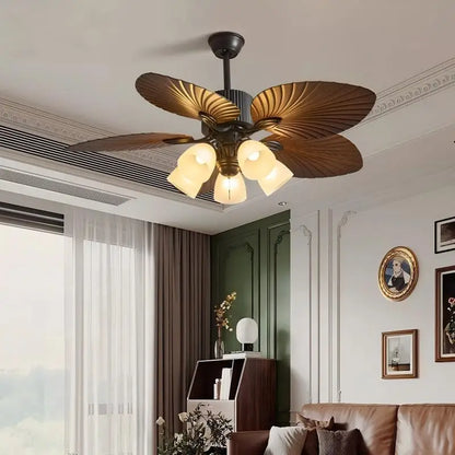 Banana leaf high wind ceiling fan light