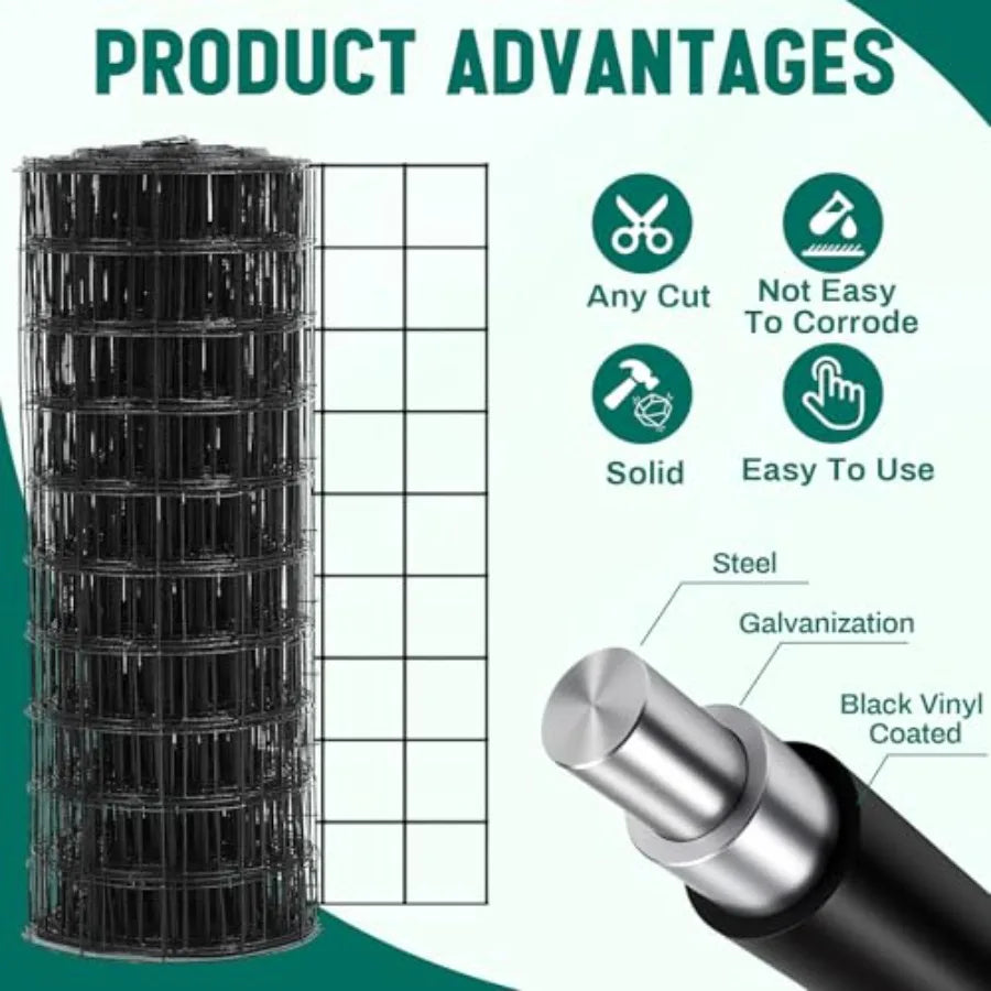Heavy Duty Garden Fencing Roll for Chicken Dog Deer Cattle Animal Protection 16 Gauge Galvanized Welded Wire Fence with PV