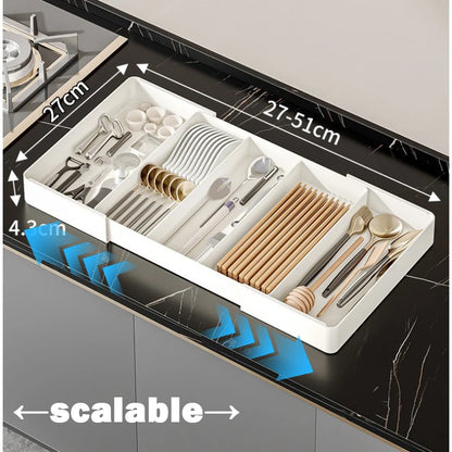 1pc Retractable Kitchen Drawer Storage Box