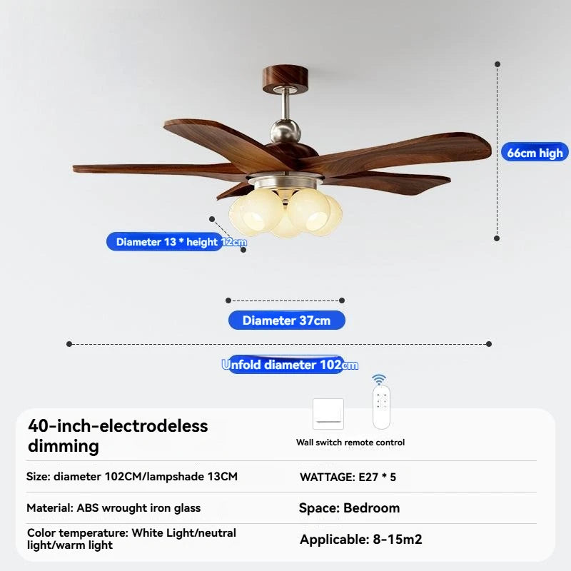 Mid-century style ceiling fan light for living room and dining room,