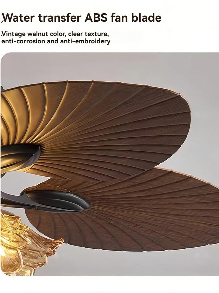 Banana leaf high wind ceiling fan light