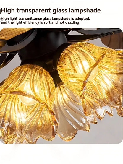 Banana leaf high wind ceiling fan light
