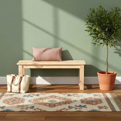 4 Ft Outdoor Natural Wooden Garden Bench