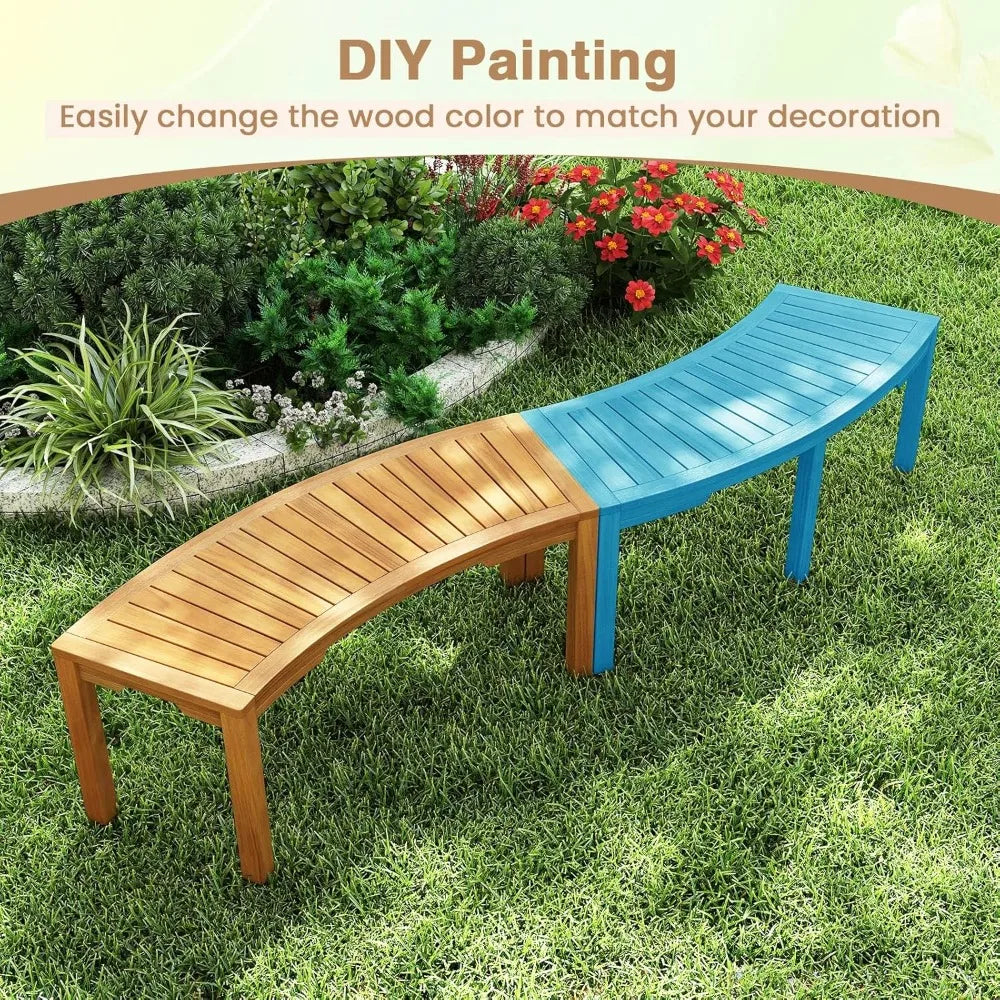 Moccha Outdoor Curved  Fire Pit Bench