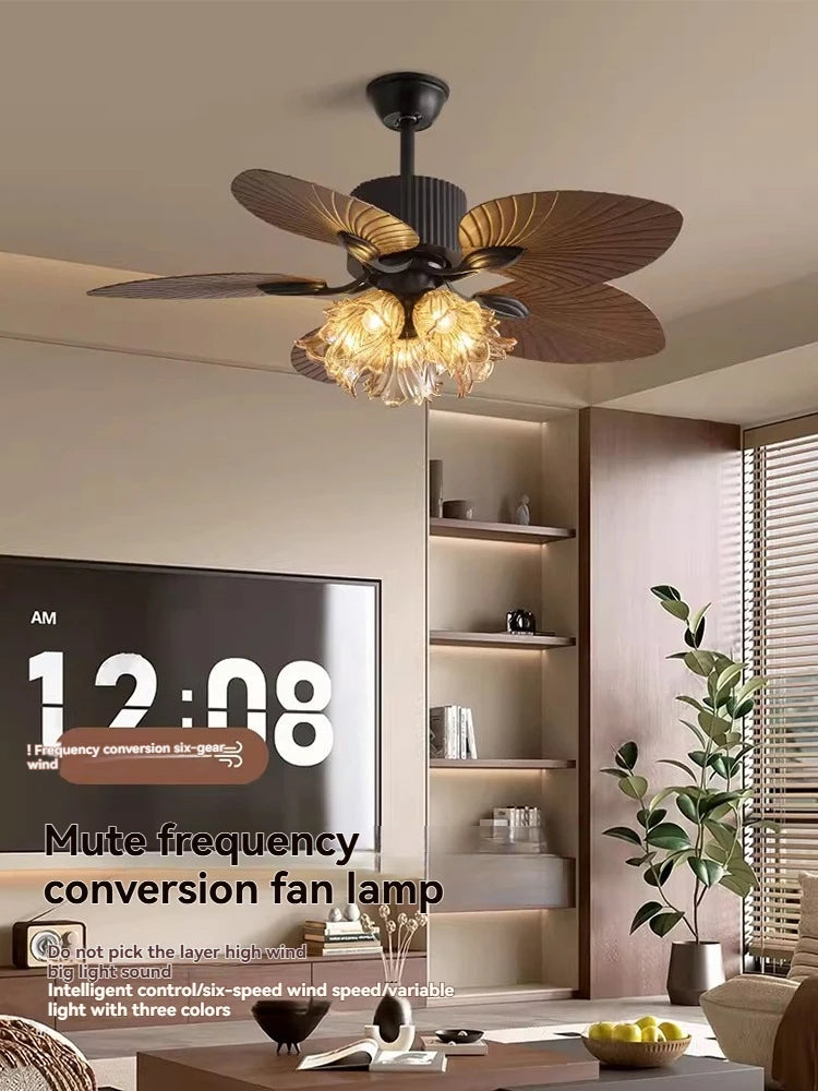Banana leaf high wind ceiling fan light