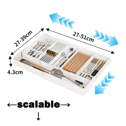 1pc Retractable Kitchen Drawer Storage Box