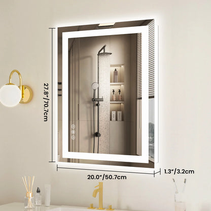 36"x 24"LED Bathroom Vanity Mirror,Tempered Glass with Front Light and Backlit