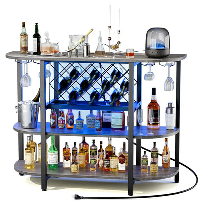 Metal Wine Racks with Bar Utensils and Glasses and Wine Bottle Holder