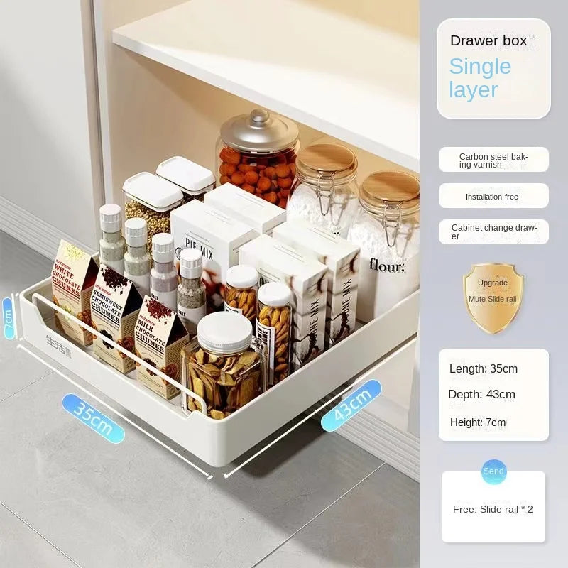 Pull-out Kitchen Drawer  Storage Tray