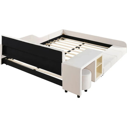 Full size



Full Size Upholstered Mother & Child Bed with Desk and Round Stool