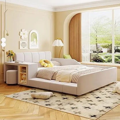 Full size



Full Size Upholstered Mother & Child Bed with Desk and Round Stool