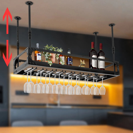 Metal Ceiling Mounted  Wine Goblet Rack
