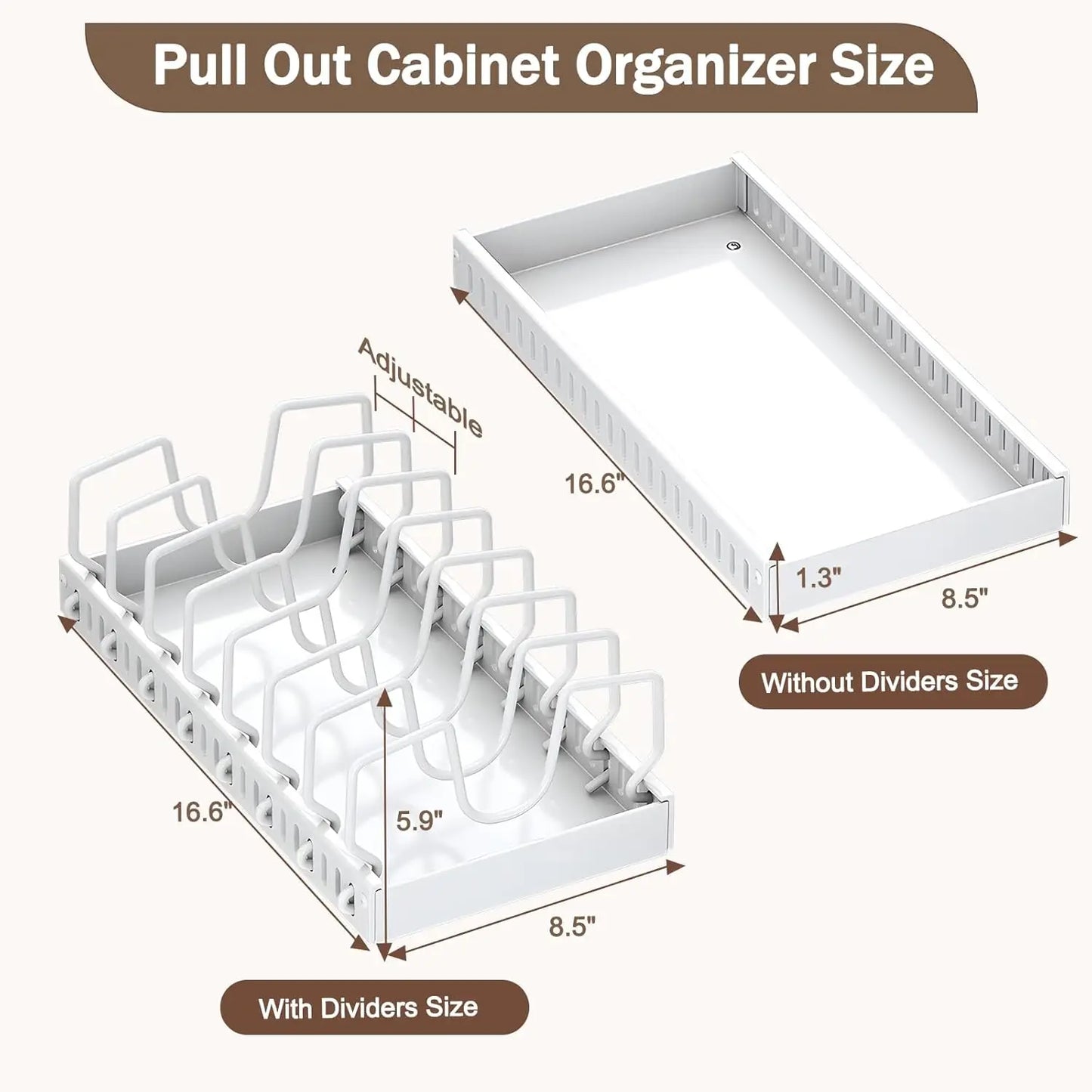 Pull Out Pots & Pans Organizer for Under Cabinet