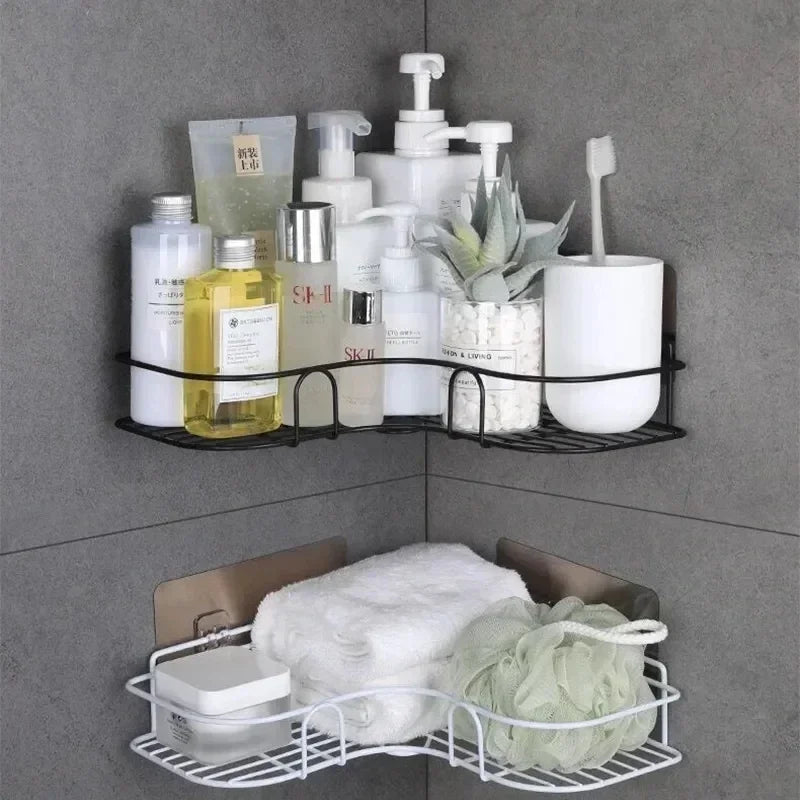 Wall Mounted Corner Bathroom Storage Shelf